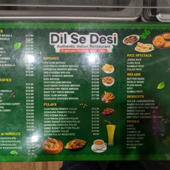 Dil Se Desi - Menu - Indian Near Me - Plano, Texas Dil Se Desi - Menu - Indian Near Me - Plano, Texas