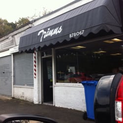 Trimms Barbers - Trimms barbers to the front, hairdressers to the rear.
