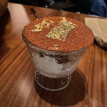 Stripsteak - 24K gold dark chocolate molten cake sundae - Steakhouses Near Me - Las Vegas, Nevada Stripsteak - 24K gold dark chocolate molten cake sundae - Steakhouses Near Me - Las Vegas, Nevada