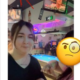 Selfie with bartender trying to "squash it" by buying me a shot Selfie with bartender trying to "squash it" by buying me a shot