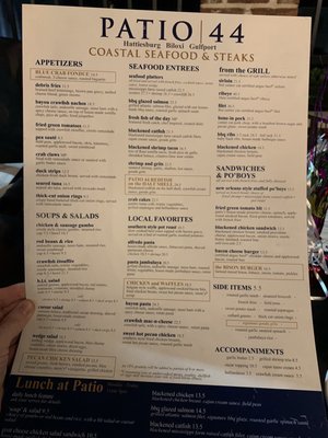 Menu photo 3 Patio 44 - Biloxi Biloxi, MS