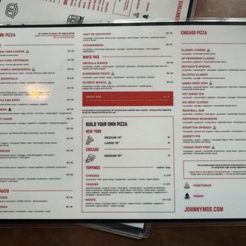 Johnny Mo's Pizzeria - I'm me side of the menu - Pizza Near Me - Edmonds, Washington