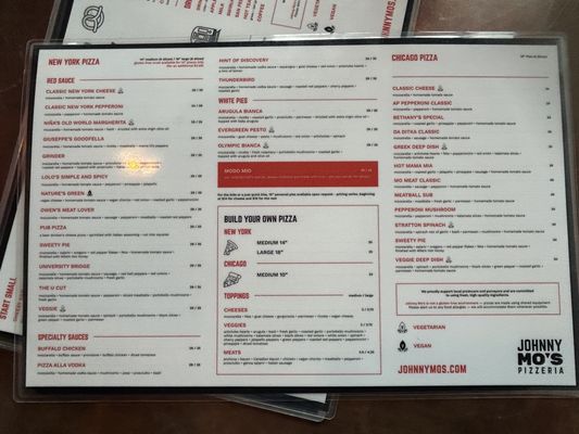Menu photo 3 Johnny Mo's Pizzeria Edmonds, WA