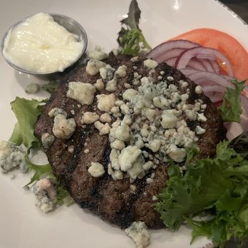 Mudlick Tap House - Blue cheese burger (bunless at my request) - Gastropubs Near Me - Centerville, Ohio