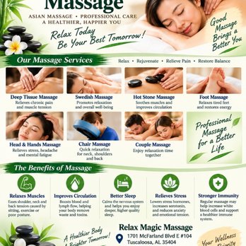 Relax Magic Massage - Massage Near Me - Tuscaloosa, Alabama Relax Magic Massage - Massage Near Me - Tuscaloosa, Alabama