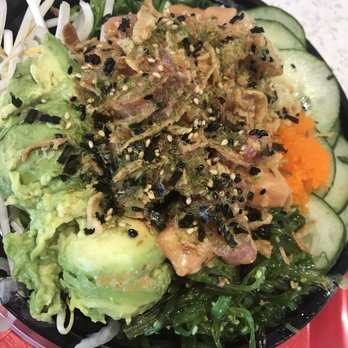Grindz - Aloha infused Poke - Salmon yellow tail and ahi tuna mixed with toppings - Poke Near Me - Monrovia, California Grindz - Aloha infused Poke - Salmon yellow tail and ahi tuna mixed with toppings - Poke Near Me - Monrovia, California