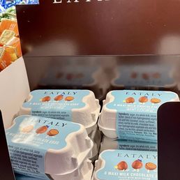 How cute is this?! Milk chocolate eggs with milk cream filling in an Eataly egg carton! So cute!