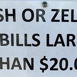Zink's Snow Cones - Payment Options as of 08/2024