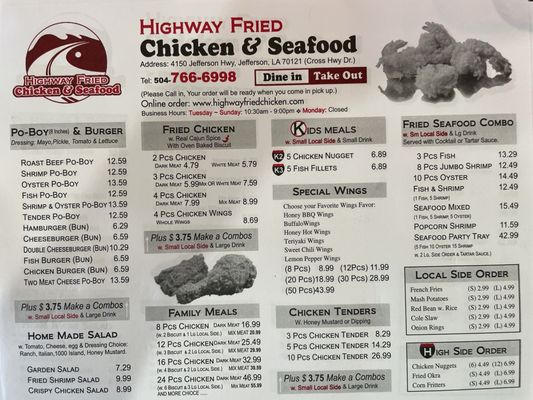 Menu photo 1 Highway Fried Chicken & Seafood Jefferson, LA