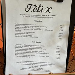 Cafe Felix - Menu