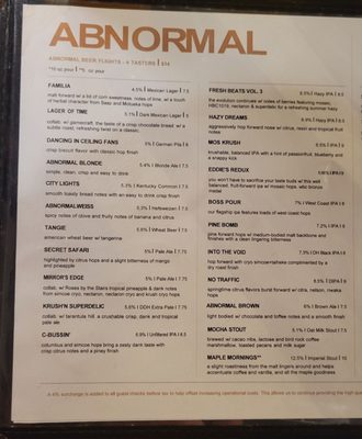 Menu photo 4 Abnormal Beer San Diego, CA