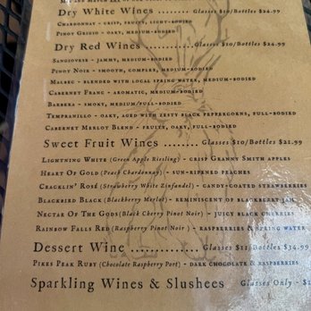 Manitou Winery - August 4, 2026 - Wine menu. - Wineries Near Me - Manitou Springs, Colorado Manitou Winery - August 4, 2026 - Wine menu. - Wineries Near Me - Manitou Springs, Colorado
