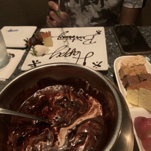 Photo of The Melting Pot - Atlanta, GA, United States. Oreo marshmallows chocolate and happy birthday plate !  YUM