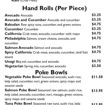Osaka Sushi - the menu of the restaurant - Sushi Bars Near Me - Thunder Bay, Ontario