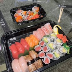 Minami Japanese Restaurant - Sushi Combintation Platter (also comes with soup and salad) and Brighton Roll