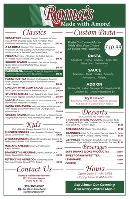 Menu photo 1 Roma's Italian Restaurant Ocala, FL Menu photo 1 Roma's Italian Restaurant Ocala, FL