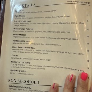 Sylvan Table - Cocktail menu as of Aug. 2025 - New American Near Me - Sylvan Lake, Michigan