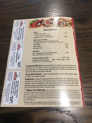 Menu photo 2 Mountain Mike's Pizza Elk Grove, CA
