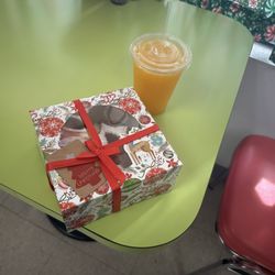 Eva's Bakery - Holiday cookie set and fresh orange juice