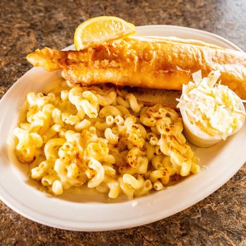 Broadway Lunch - a plate of fish, macaroni and cheese - Diners Near Me - Schenectady, New York