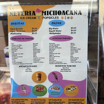 La Neveria Michoacana - Here is their menu. - Ice Cream & Frozen Yogurt Near Me - Bladensburg, Maryland La Neveria Michoacana - Here is their menu. - Ice Cream & Frozen Yogurt Near Me - Bladensburg, Maryland