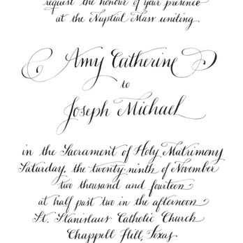 Queen Street Calligraphy - Hand-lettered Wedding Invitation, Queen Street Calligraphy, Old Town Alexandria, Virginia - Calligraphy Near Me Queen Street Calligraphy - Hand-lettered Wedding Invitation, Queen Street Calligraphy, Old Town Alexandria, Virginia - Calligraphy Near Me