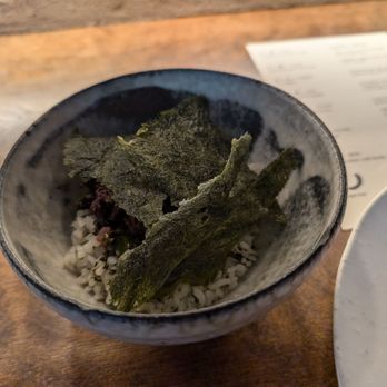 Baroo - wild mountain greens rice, lotus sunchoke gaennip jangajji, xo sauce, gamtae bugak - Korean Near Me - Los Angeles, California