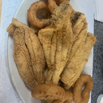 Mayflower Seafood Restaurant - Founder with hush puppies and fries - Seafood Near Me - Concord, North Carolina