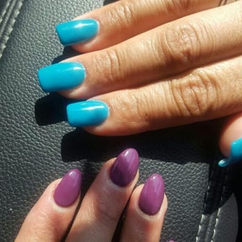 Sessy Nails - Moms gel acrylic nails by Ann (to the top right) and my gel acrylic nails by Jenny (to the bottom left)  so satisfied! - Nail Salons Near Me - Placentia, California