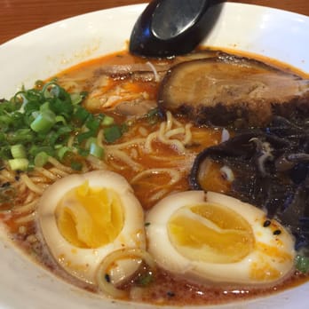 Mecha Noodle Bar - Spicy Miso Ramen. Was good but extremely salty. Egg and chicken are add on's, comes with pork and mushrooms - Ramen Near Me - Fairfield, Connecticut Mecha Noodle Bar - Spicy Miso Ramen. Was good but extremely salty. Egg and chicken are add on's, comes with pork and mushrooms - Ramen Near Me - Fairfield, Connecticut