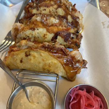 Del Barrio Cafe - Cheesy Shrimp Tacos - Mexican Near Me - Midvale, Utah