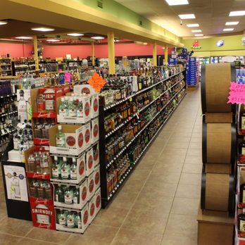 Belmont Beverage - a wide aisle of liquor bottles - Beer, Wine & Spirits Near Me - Granger, Indiana