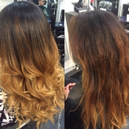 A little before and after ombré balayage A little before and after ombré balayage