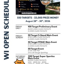 Wisconsin Open Registered Event - August 28 - 30th, 2026