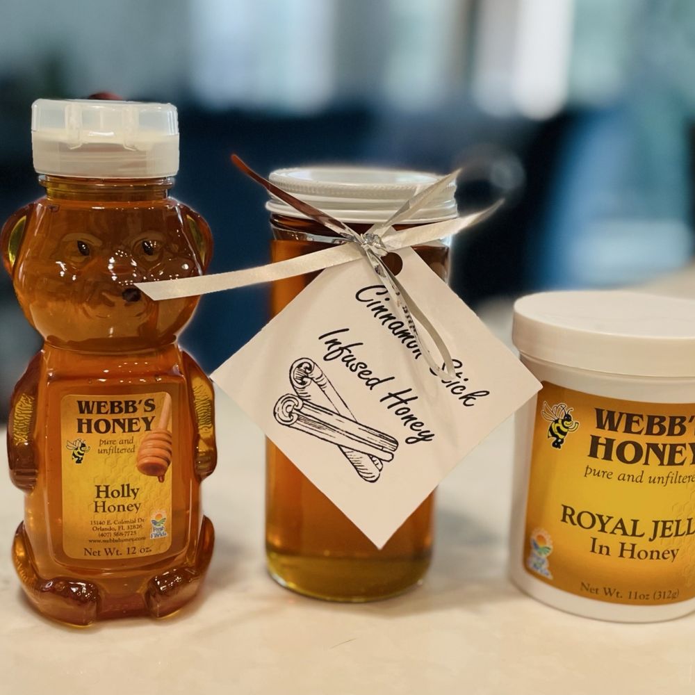 Assortment of local honey products. Assortment of local honey products.