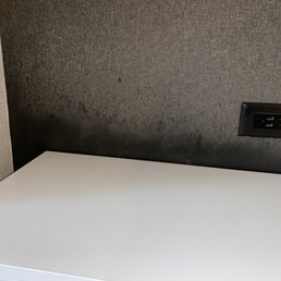 Wall behind vanity stained Wall behind vanity stained