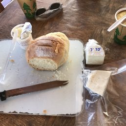Delicious bread and 3 of the 4 goat cheeses we enjoyed! Delicious bread and 3 of the 4 goat cheeses we enjoyed!