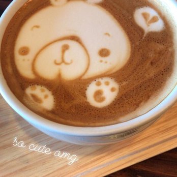 Cafein - Rose Latte with cute latte art - Coffee & Tea Near Me - Chantilly, Virginia