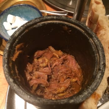 Takht-e Tavoos - Inside the secret chamber of love....... Stewed lamb, potato, chick pea ready to be smooshed - Persian/Iranian Near Me - Toronto, Ontario