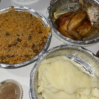 Elena's Restaurant 43 - Chicken , Yellow Rice with Peas, Pure de Papas - Latin American Near Me - Queens Village, New York