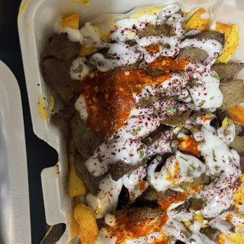 Halal Shawarma - Spicy Loaded fries with Gyro - Mediterranean Near Me - Houston, Texas