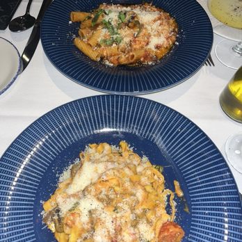 Limoncello Ristorante - Fettuccine with pink sauce made in cheese wheel (weekly special not on main menu) and Rigatoni alla Norma - Italian Near Me - Palm Beach Gardens, Florida Limoncello Ristorante - Fettuccine with pink sauce made in cheese wheel (weekly special not on main menu) and Rigatoni alla Norma - Italian Near Me - Palm Beach Gardens, Florida