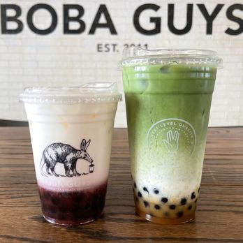 Boba Guys - Strawberry Fields & Caramel Matcha Latte w/ Boba - 2ND & PCH | Long Beach, California - Bubble Tea Near Me - Long Beach, California
