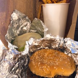 Little cheese burger lettuce wrapped. Hamburger with grilled onion, grilled jalapeños and grilled mushroom  Large Cajun Fries