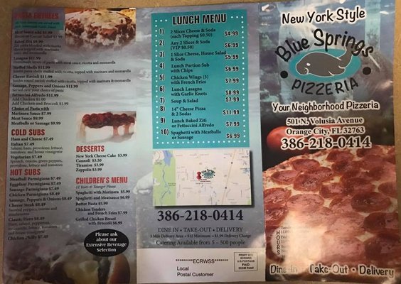 Menu photo 6 Blue Spring Pizza Orange City, FL