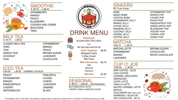 Menu photo 3 Ariboba Joe Willow Park, TX