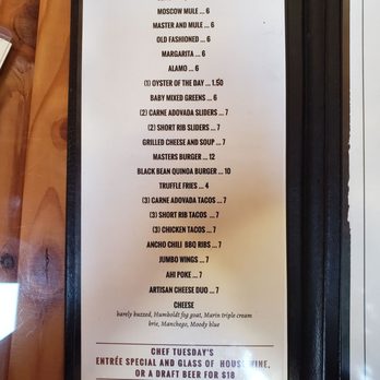 Masters Kitchen and Cocktail - HH menu 3.14.19 - New American Near Me - Oceanside, California Masters Kitchen and Cocktail - HH menu 3.14.19 - New American Near Me - Oceanside, California