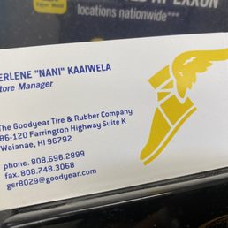 Manager's card Manager's card