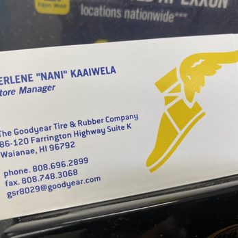 Goodyear Auto Service - Manager's card - Tires Near Me - Waianae, Hawaii Goodyear Auto Service - Manager's card - Tires Near Me - Waianae, Hawaii