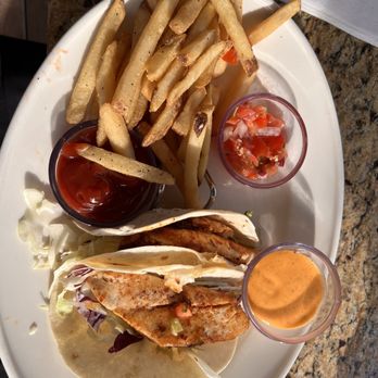 Bahama Breeze - Blackened Mahi Tacos (2), fries - Bars Near Me - Kennesaw, Georgia Bahama Breeze - Blackened Mahi Tacos (2), fries - Bars Near Me - Kennesaw, Georgia